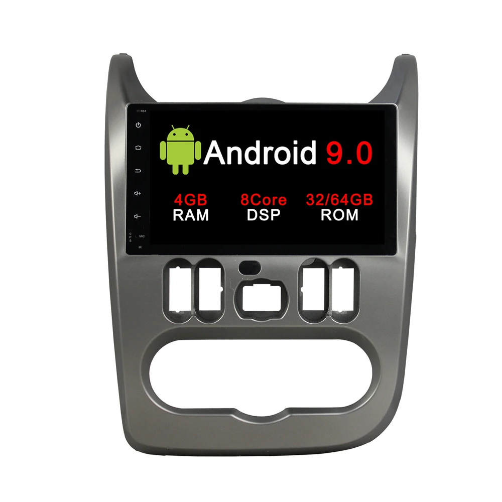 DSP Android 9 gps-навигация dvd-плеер для Renault Dacia Duster Logan Sandero 2008 + Авторадио Стерео Плеер head