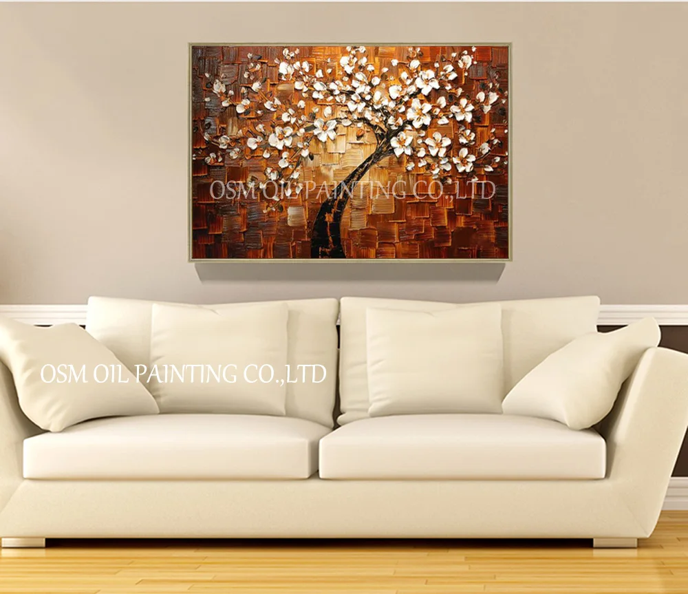 Ручная роспись высокого качества без рамы виды деревьев картина маслом на холсте