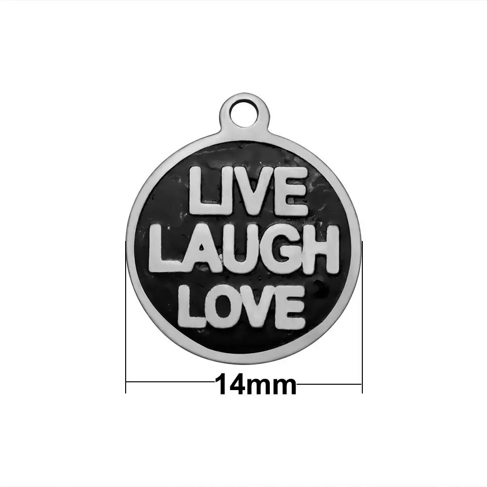 10 шт./лот Нержавеющая сталь live laugh любовь кулон Цепочки и ожерелья Браслет