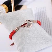 yun ruo 2019 new arrival red line zircon bracelet woman chain gift rose gold color fashion stainless steel jewelry never fade