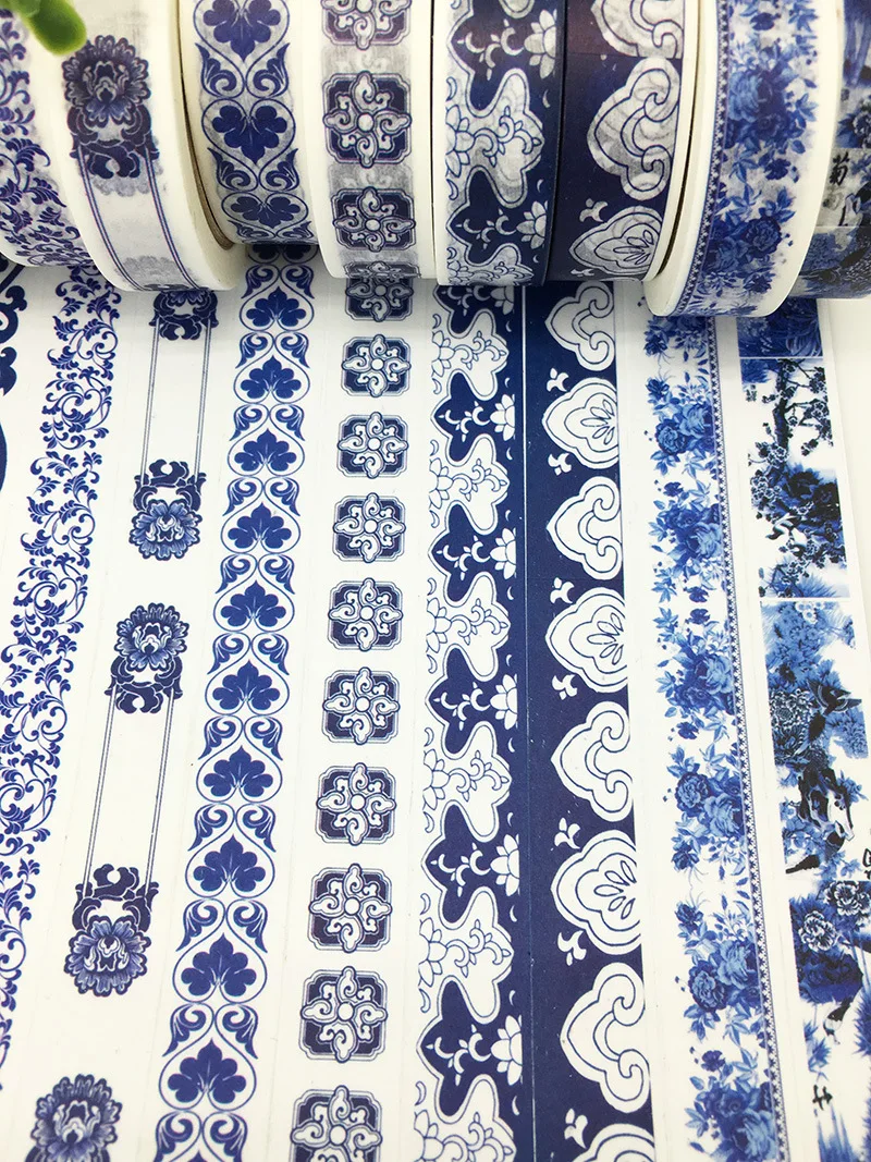 20 дизайнов синий и белый китайский фарфоровый узор японский Васи декоративный