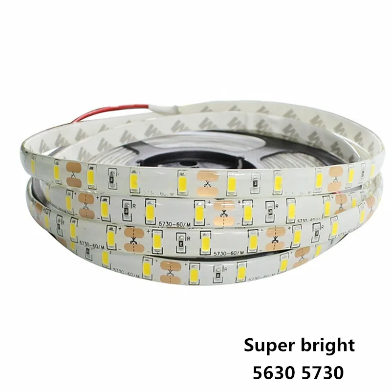 Водонепроницаемая светодиодная лента IP65 1/2/3/4/5 м 5630 SMD 12 в пост. Тока 60