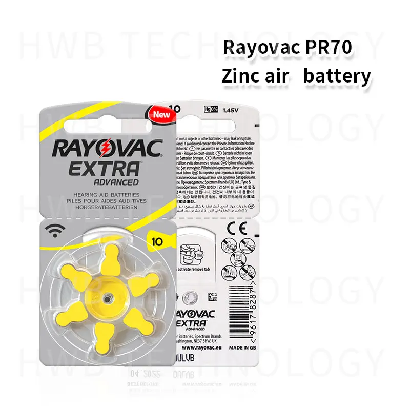 30x5 (Карта) Rayovac дополнительные батареи для слухового аппарата 10 A10 p10 PR70 Бесплатная