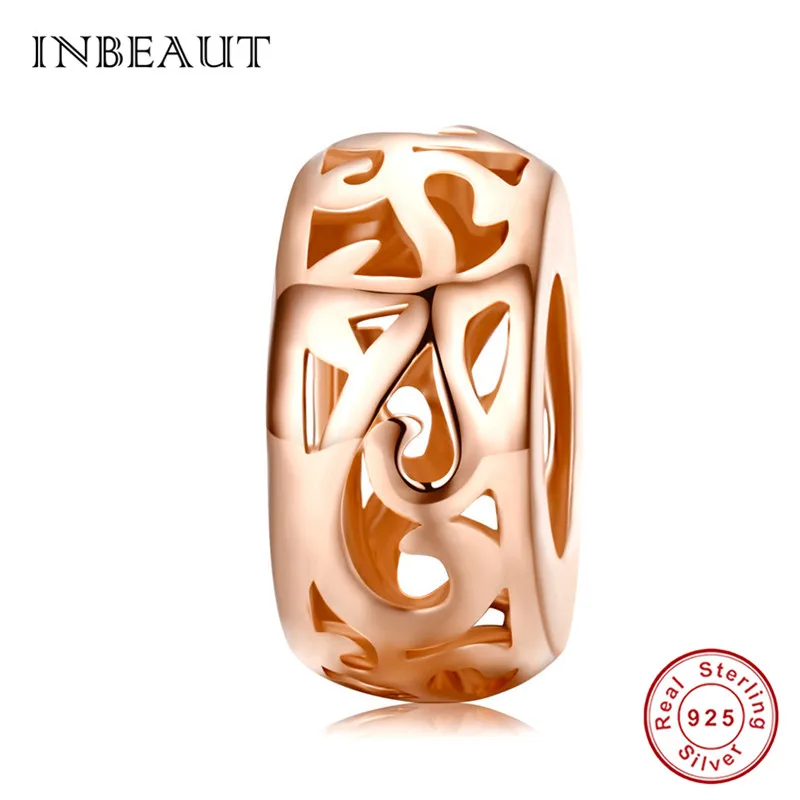 INBEAUT 100% 925 пробы Серебряное пустое сердце растения Бусины Подходят бренд браслет