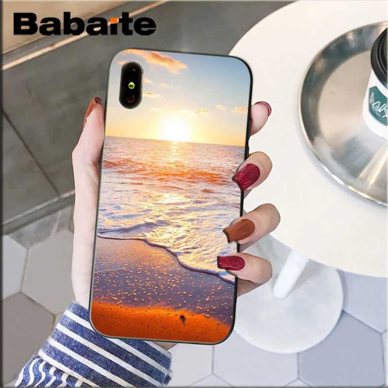 Babaite Summer popular Beach Ocean Coconut Trees Black Phone Cover for iPhone8 7 6 6S 6Plus X XSMAX 5 5S SE XR 11 11pro 11promax | Мобильные