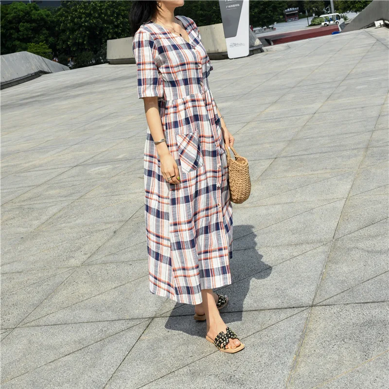 2019 весна лето женские макси платья Корейская Рубашка Платье Винтажный сарафан