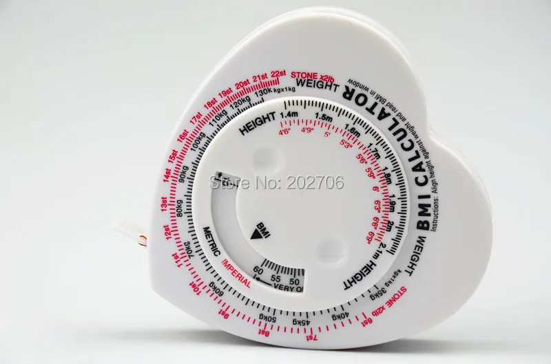 0 1500 мм в форме сердца BMI измерительная лента калькулятор для тела 100 шт./лот!|tape