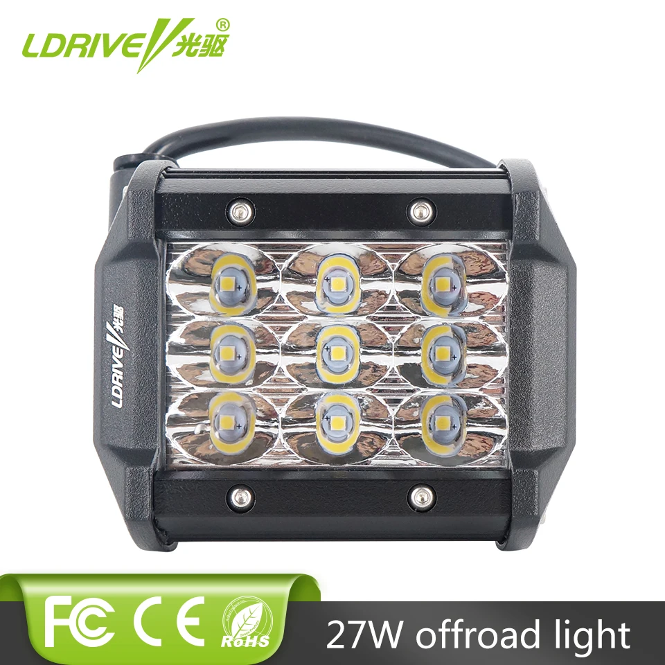 

LDRIVE 4 inch 27W LED Work Light LED Bar Light for Motorcycle Tractor Boat Off Road 4WD 4x4 Truck SUV ATV 3-Row Daytime Running