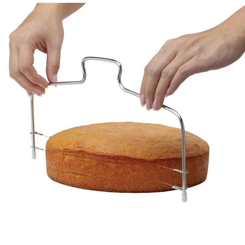 1Pc Adjustable Wire Cake Slicer Leveler Stainless Steel Pizza Dough Cutter Trimmer Kitchen Accessories Layer Cakes Baking Tools | Дом и сад