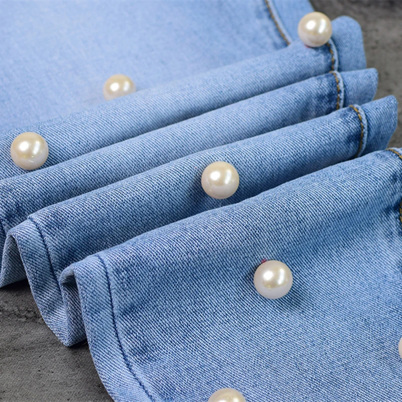 

YiQuanYiMei Fashion Straight jeans woman Loose High waist women jeans pants denim trousers women Embroidered Flares
