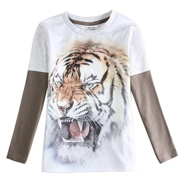 2018 Прохладный тигр детская футболка для мальчика мальчиков одежда брендовая