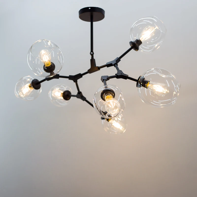 Промышленная молекула Подвесная лампа для кухни бара кофейни столовой дерева