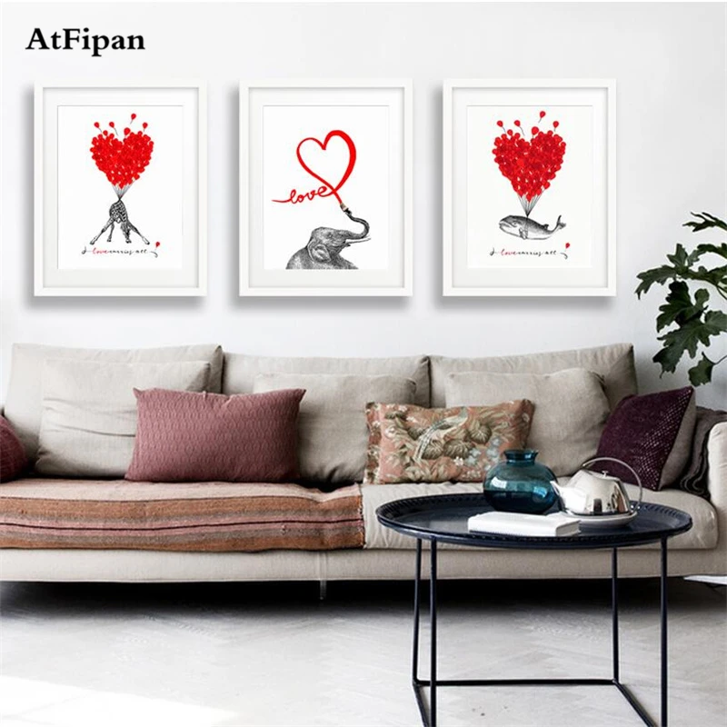 Картина на холсте с изображением животных AtFipan настенная живопись постеры для