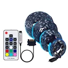 Светодиодная лента 5050 RGB для ПК, 12 В постоянного тока, полный комплект светильник чехол для компьютера, блок питания SATA, Радиочастотный пульт дистанционного управления, Светодиодная лента RGB 50100150200 см