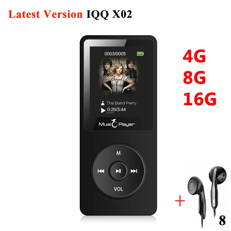 Горячие IQQ X02 MP3 музыкальный плеер 16 ГБ время 80 часов без потерь MP-3 hifi-плеер reproductor