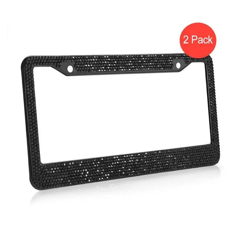 Рамка для номерного знака Crystal Стразы + крышки винтов рамка Bling 2 упаковки