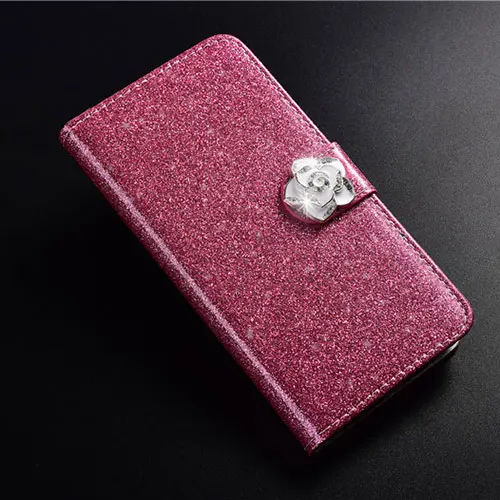 Rose red Camellia Чехол для Meizu U10 U20 pro 7 M5s M6S M6 M6T M6S Примечание роскошный модный, с украшениями в виде бриллиантов блеск Флип кожаный кожух, чехол для мобильного телефона - Цвет: Rose red Camellia