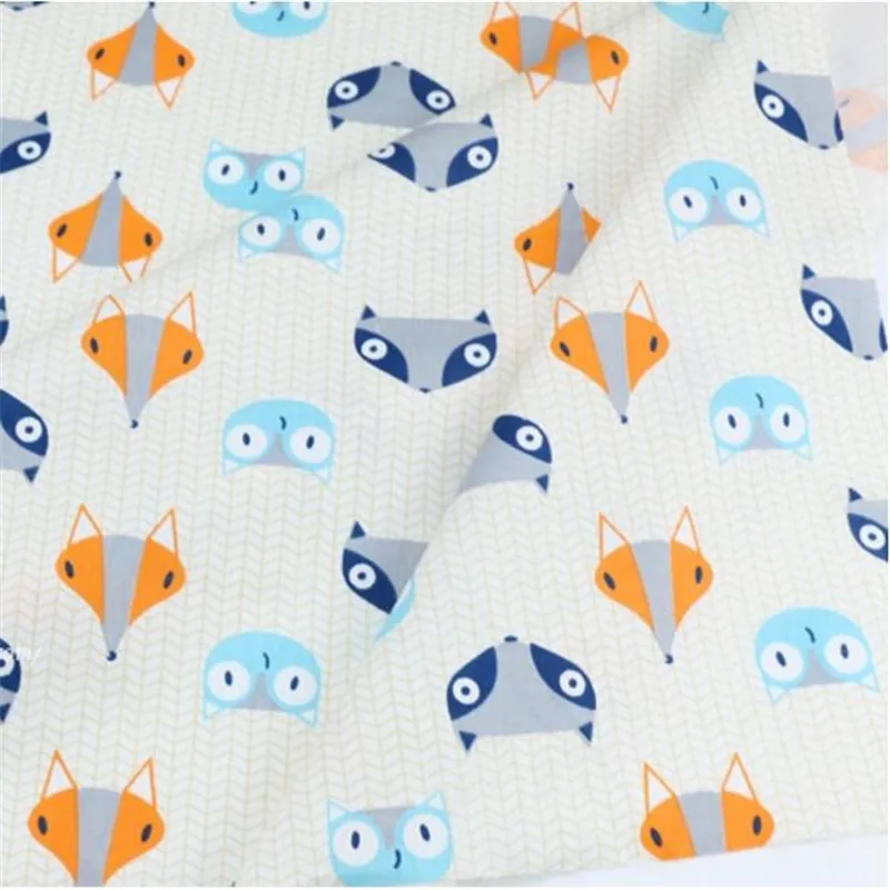 Мультфильм лиса медведь стрелка Хлопок Ткань DIY Швейные Craft лоскутное квилтинга подушку одежда ручной работы платье текстильная ткань Tissus