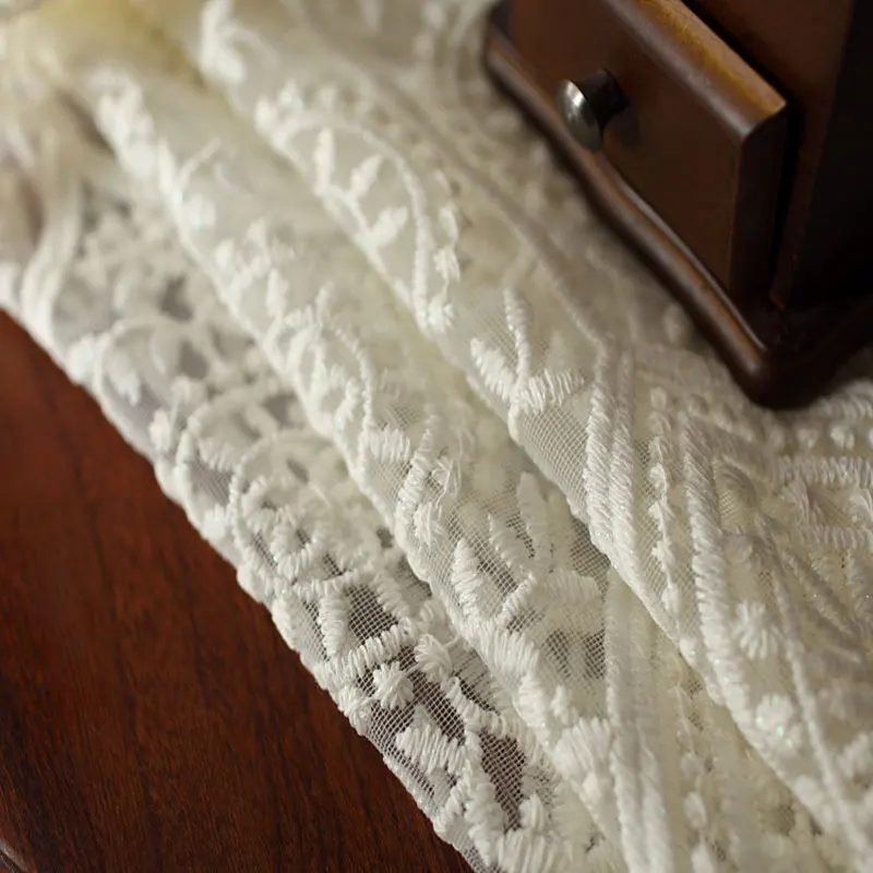 Высококачественная Белая вышитая Цветочная ширма европейский стиль вуаль тюль