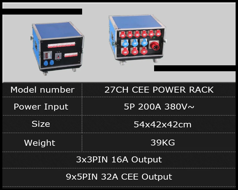 1 шт. 27CH CEE блок питания для сценический светильник и диско Dj, 3X3 Pin 16A и 5x5 Pin 32A