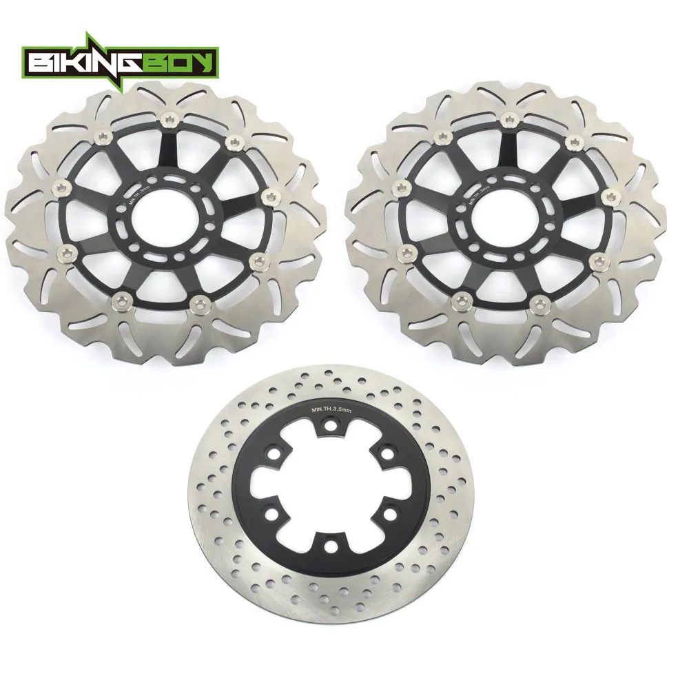 Wave Black BIKINGBOY для Hyosung GT 250 2004-2012 GT 250 R 06-12 GT650/R Sport 04-12 GT650S 05-12 07 Передние Задние тормозные диски роторы диски - Цвет: Wave Black