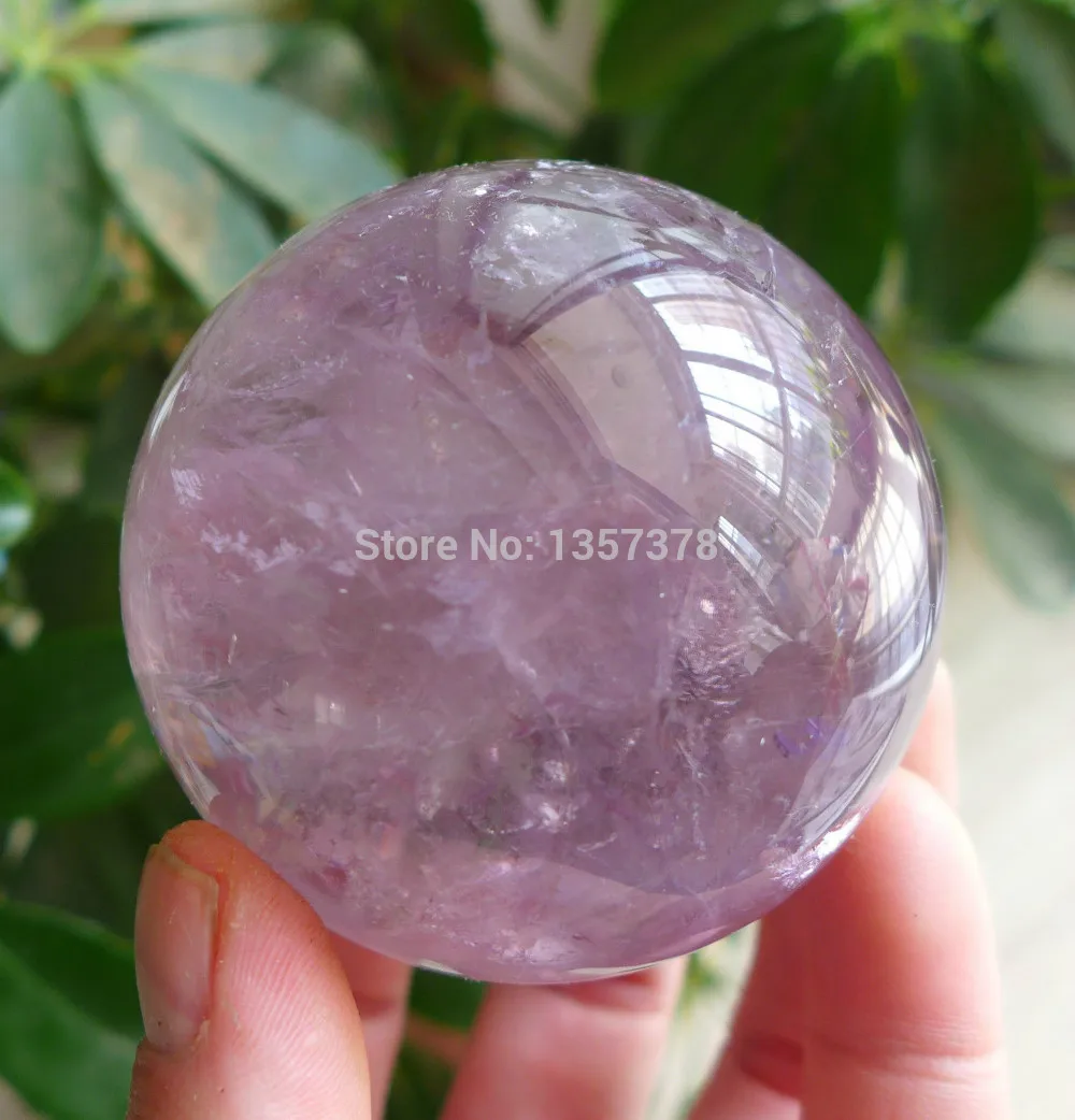 huij 00199 Pretty Natural Polished Amethyst Quartz Crystal Sphere ball healing 60MM |