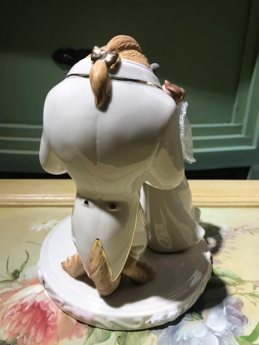 Американская позолоченная Керамическая скульптура красоты и животных