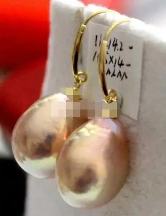 

Серьги с розовым жемчугом, 12-13 мм, 14 к