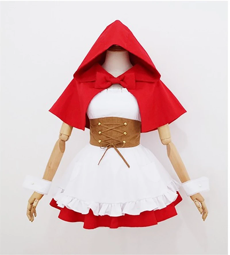 Костюм для косплея Rem &amp Ram из аниме Re: жизнь в другом мире красное платье с
