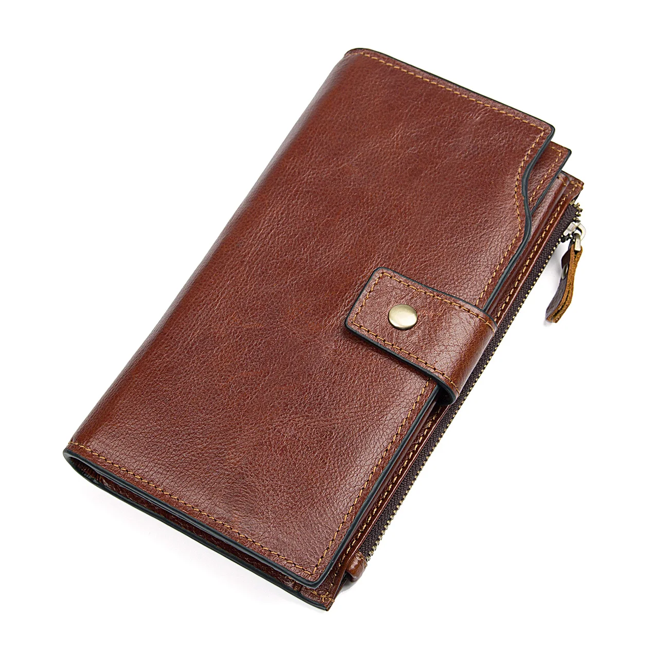 

Unisex Clutch Bag Genuine Leather RFID Wallet Long Design Business Organize Card Holder Holder R-8103