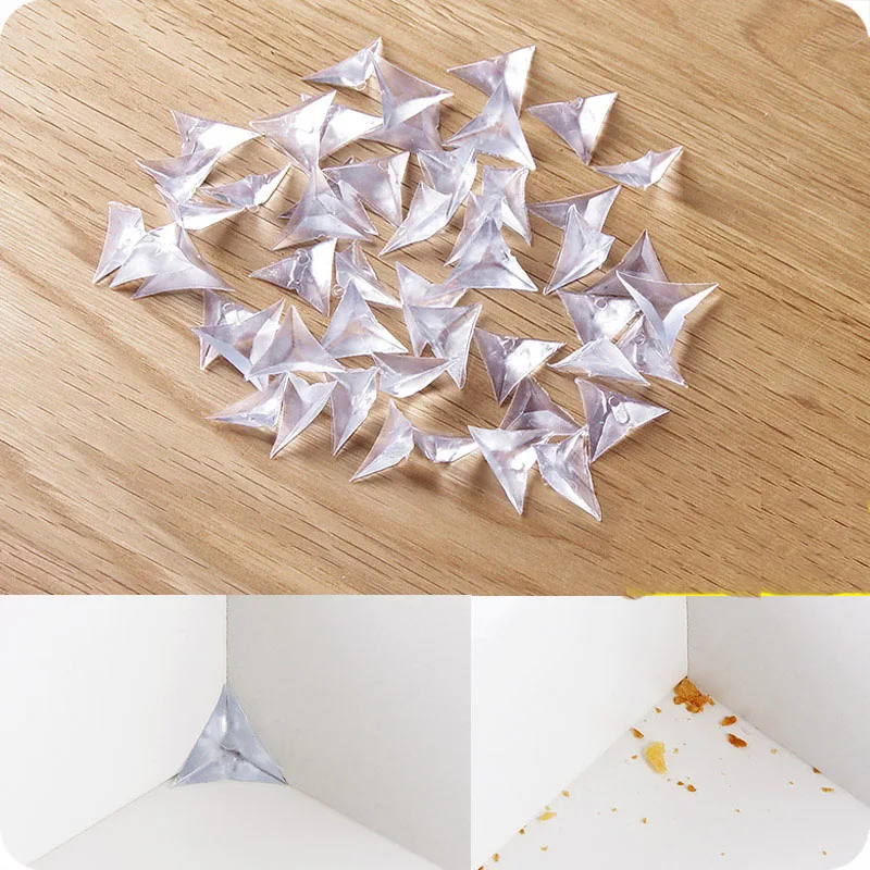 10pcs / много прозрачных треугольник кристалл уголок кабинета dustproof углу ящик