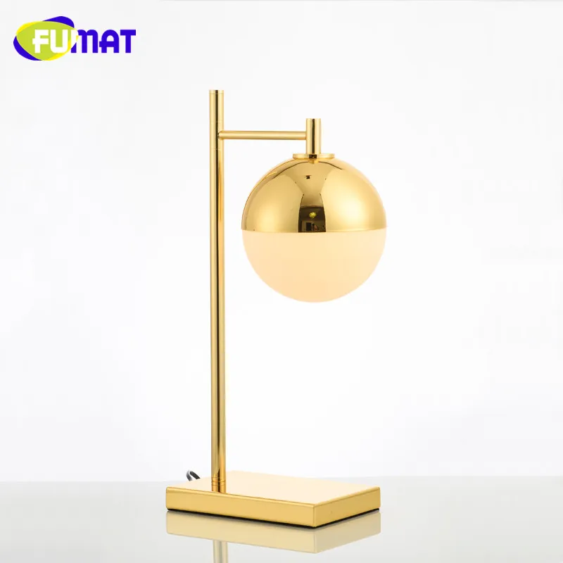 Современный Креативный стеклянный шар FUMAT Золотая настольная лампа