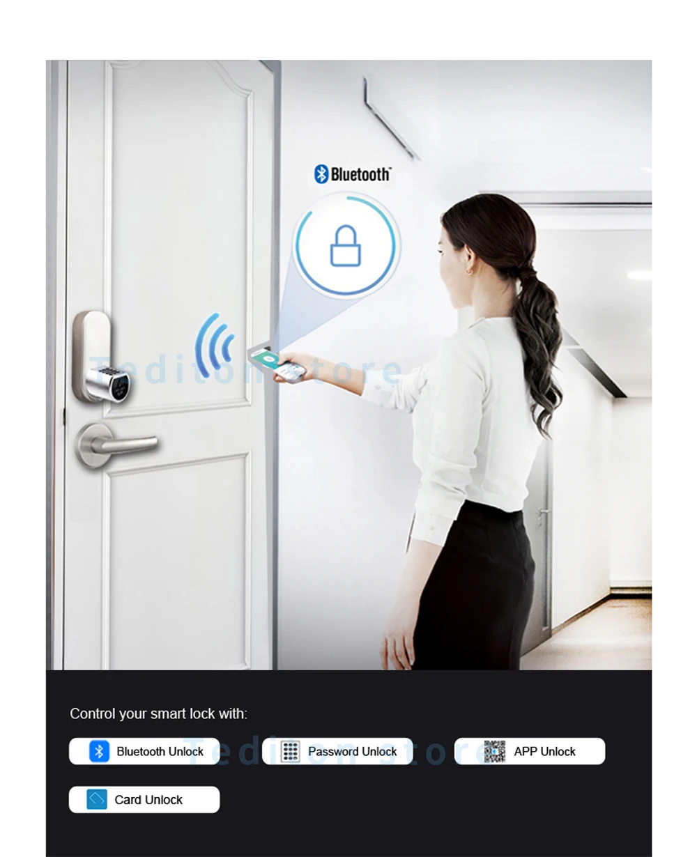Умный дом код блокировки дверей цилиндр bluetooth электронный замок цилиндра разблокировать по коду, карты и Bluetooth мобильное приложение