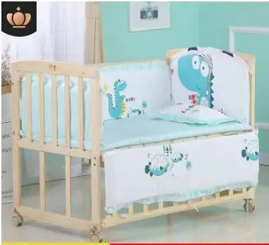 stereo dinosaur 70cm 120*70 см, 6 шт., чистый хлопок, бампер для детской кровати, съемное постельное белье для новорожденных, детская кроватка, бампер, декор для детской комнаты, детское постельное белье - Цвет: stereo dinosaur 70cm