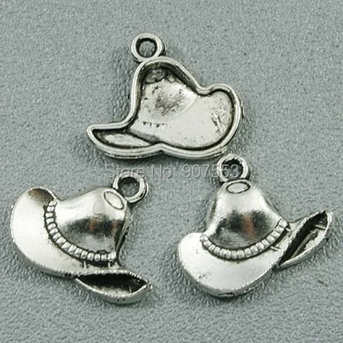 

100pcs Tibetan silver cowboy hat charms finding h0877