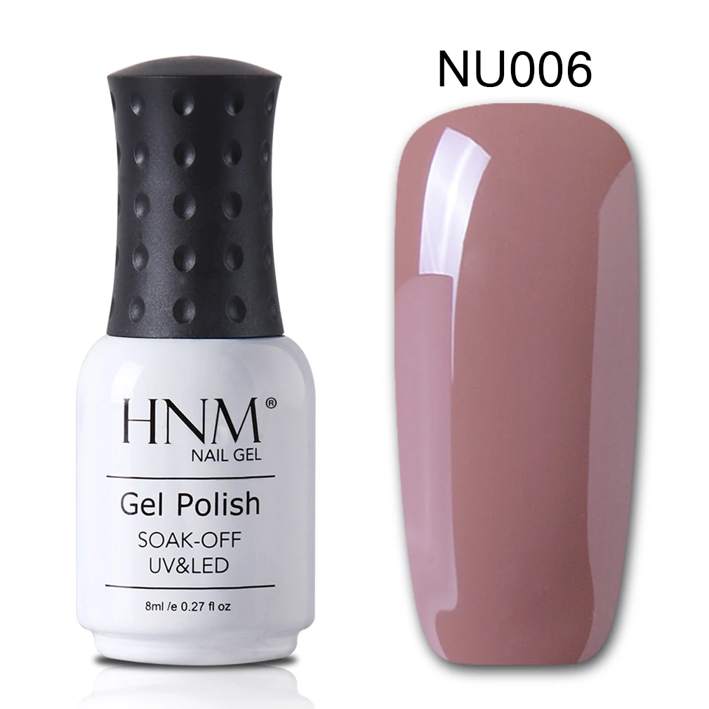 NU006 HNM УФ 8 мл УФ-гель для ногтей серый телесный цвет серия для дизайна ногтей замочить от лака Лак для рисования Гель лак основа верхнее покрытие - Цвет: NU006