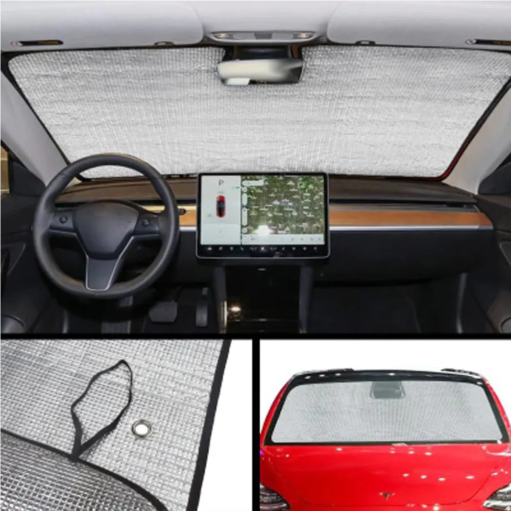 

Car SUV Front Windshield Sun Shade Visor Car Window Sunshade Sun Shade Visor for 2018-2019 Tesla Model 3 Anti UV Protected New