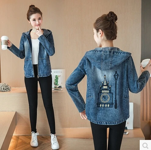 Женская джинсовая куртка женское базовое пальто весенне осенняя Дамская