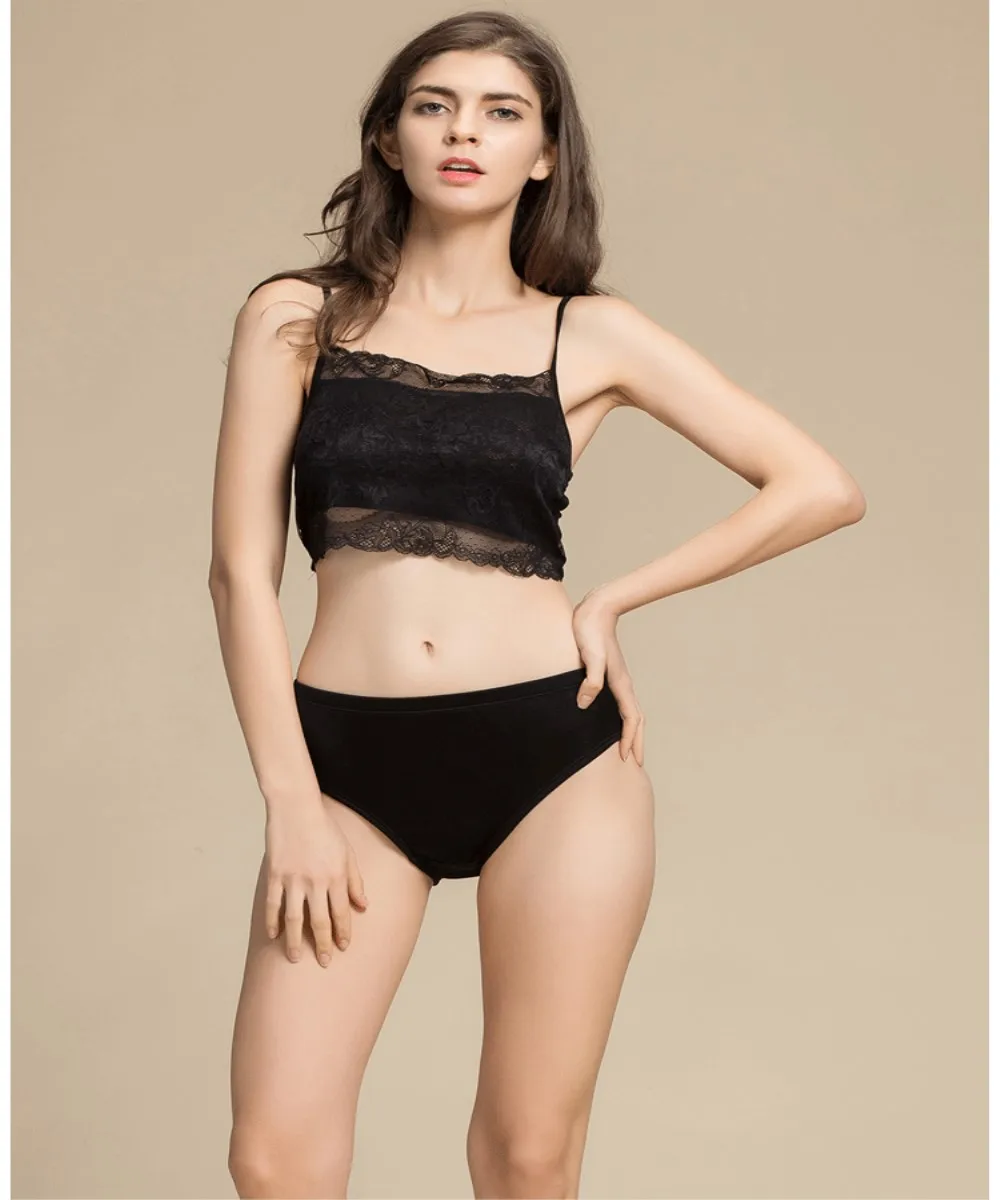 Quality assurance Free shipping Pure silk knitted ladies knickers Low waist briefs fashion fresh comfortable |