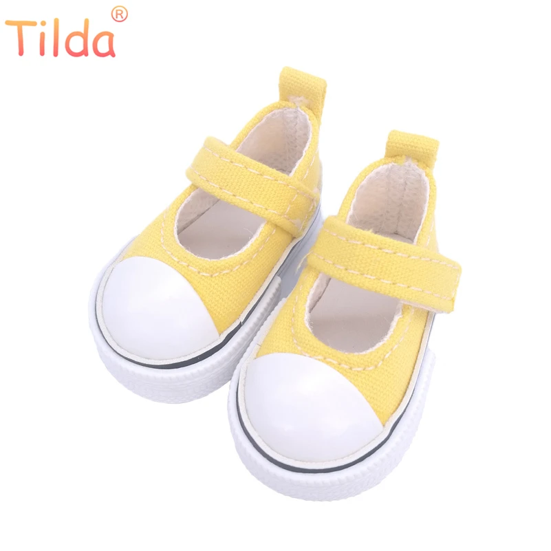 Yellow Тильда 6 см игрушка обувь для куклы Paola Reina 32 см, модные кроссовки для кукол, 1/4 Bjd игрушка обувь для Corolle аксессуары для кукол - Цвет: Yellow