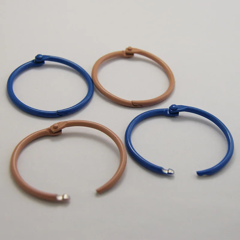 Оптовая продажа 1000 шт. разноцветные металлические кольца для книг с листьями