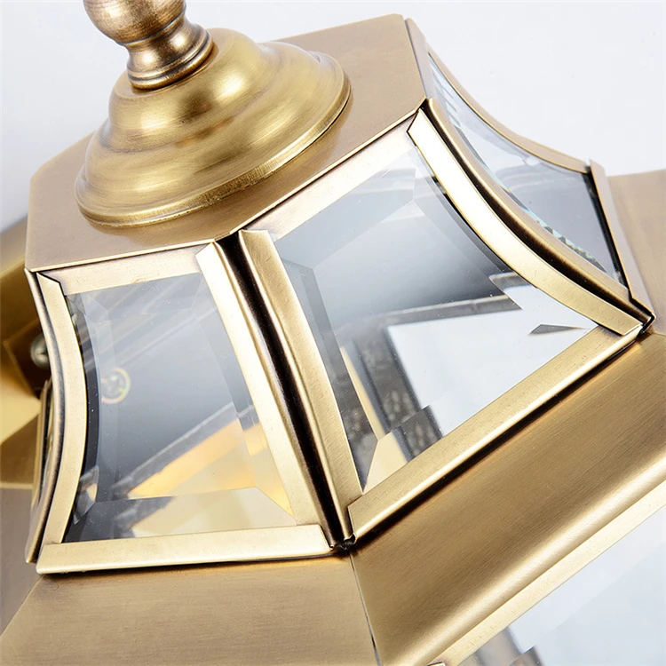 Europe Copper outdoor Wall lamp balcony aisle corridor staircase wall retro LED waterproof glass garden lights | Освещение