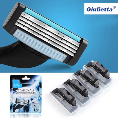 4pcs Giulietta полезный 4 шт./партия 4 слой лезвие бритвы для мужчин Бритье и удаление волос, красота Proglide бритвенные лезвия Refills d - Цвет: 4pcs