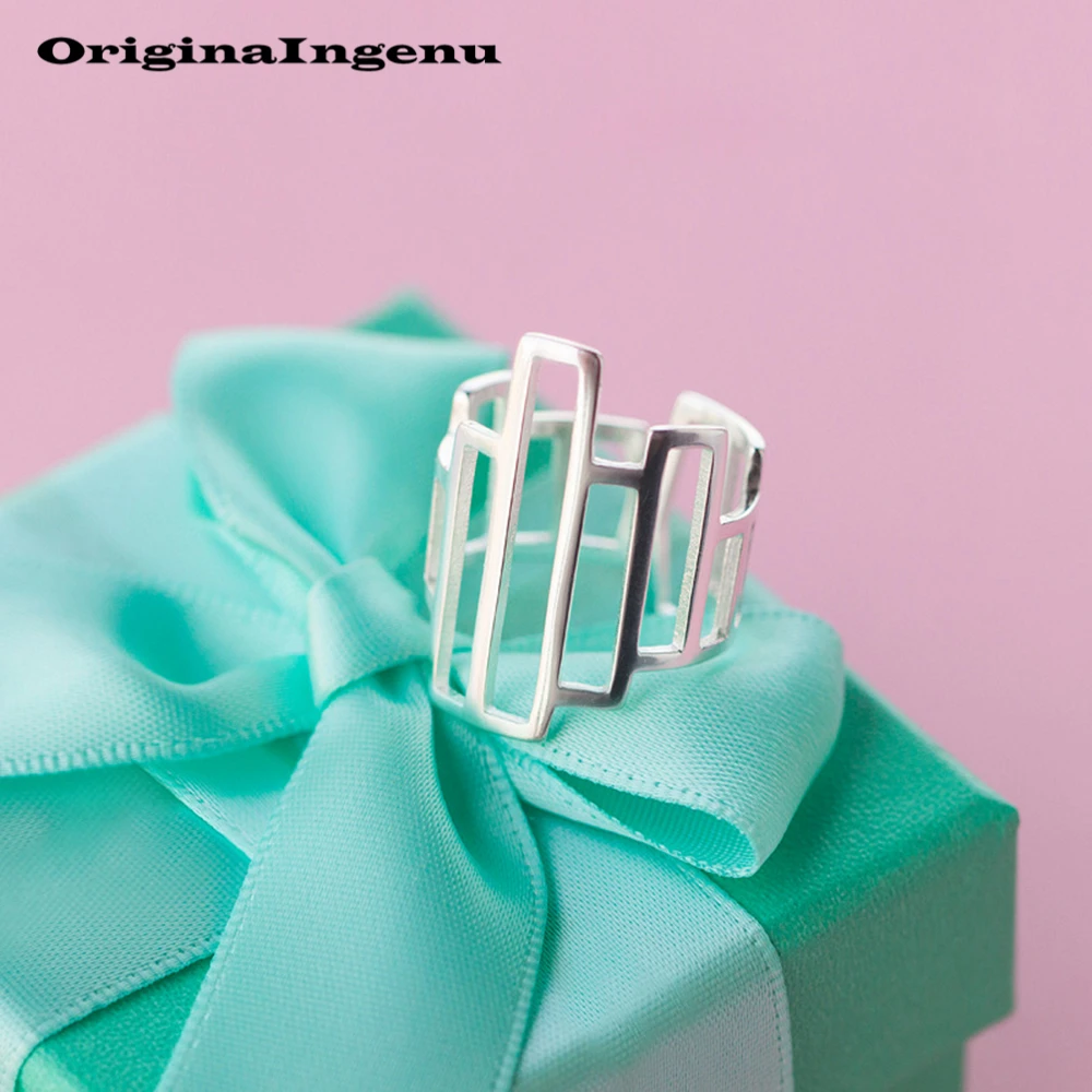 Женские Простые Кольца Anillos Винтажные Ювелирные изделия из настоящего серебра 925