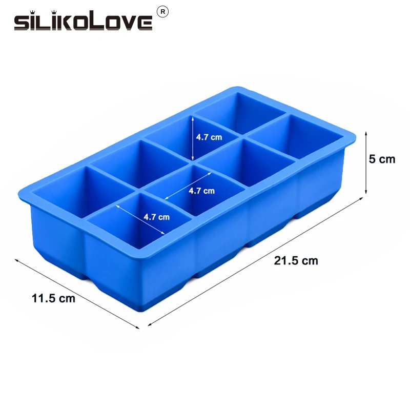 Силиконовая форма для льда SILIKOLOVE 8 ячеек квадратная фруктов кухни бара питьевые