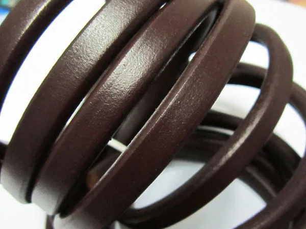 

Brown Licorice leather cord 10x6mm Genuine licorice leather