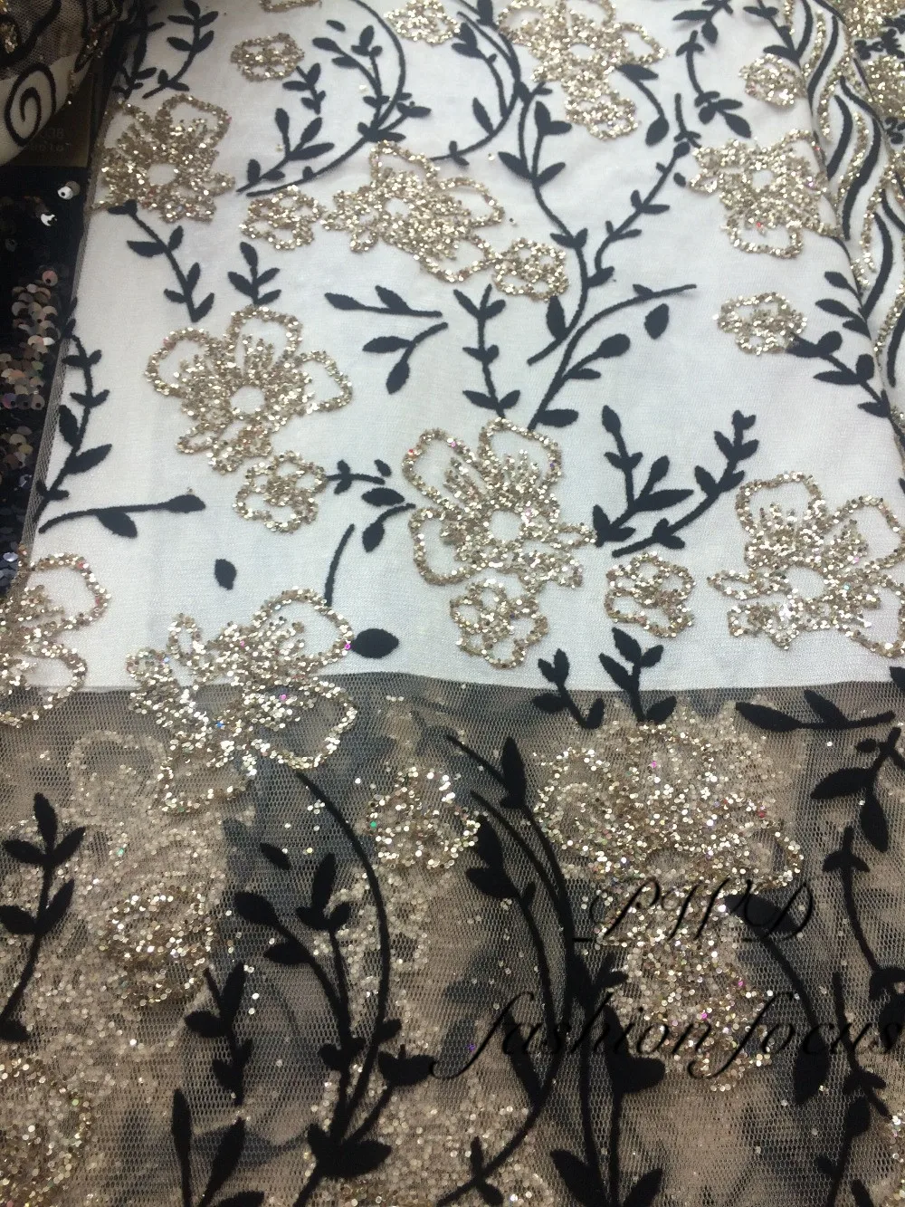 5 ярдов клееная блестящая кружевная ткань для вечернего платья в продаже