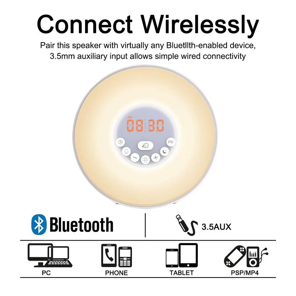 S688 Multi function Intelligent Bluetooth Динамик Красочный будильник Light сенсорный экран TF FM AUX с