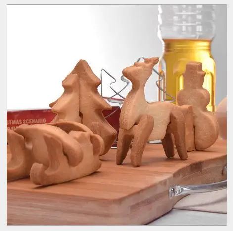 10 шт. Новый 3D пряничный домик из нержавеющей стали Рождественский сценарий