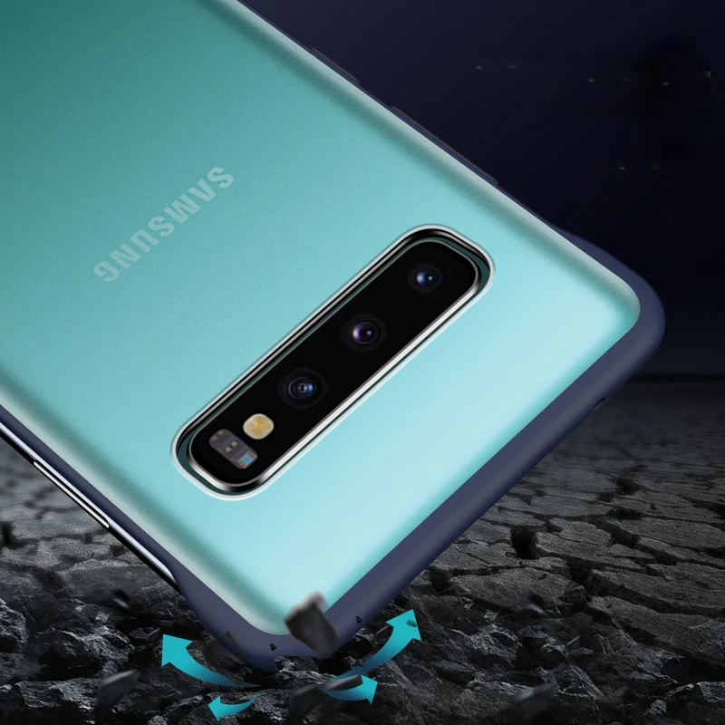 Lovebay Phone Case For Samsung S10 Plus Luxury Frameless Ring Design Scrub Hard PC Ultra Thin Cover Back Shell |